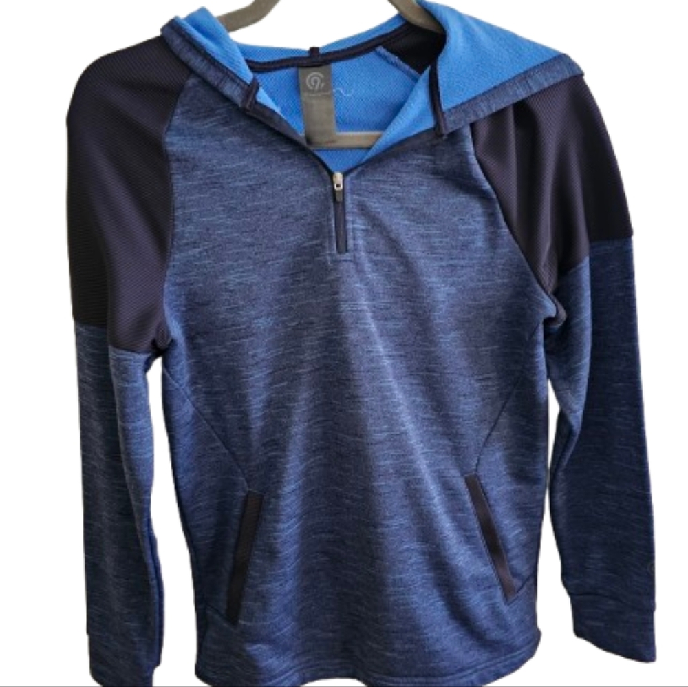 Champion Blue and Black Quarter-Zip Hoodie (KIDS)